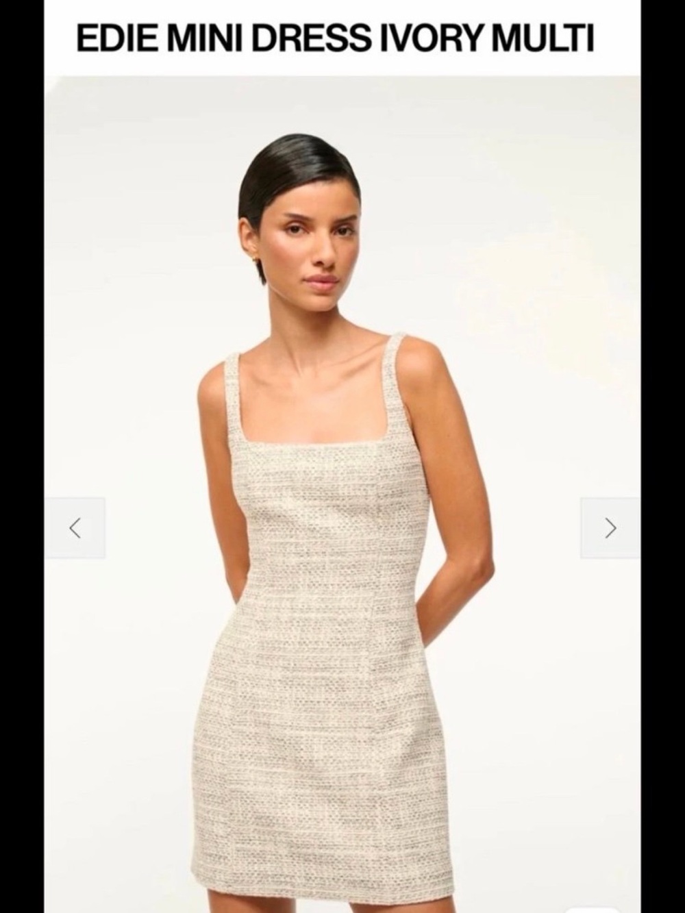 STAUD Edie Mini Dress in Ivory